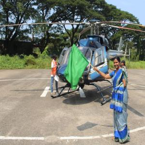 helicopter service introduced for cruise passengers flagged off by Dr. M. Beena IAS, Chairperson, Cochin Port Trust