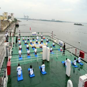International Day of Yoga at Cochin Port