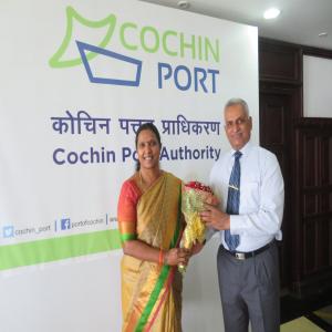 National Maritime Security Coordinator Vice Admiral G. Ashok Kumar (Retd) visited Cochin Port 