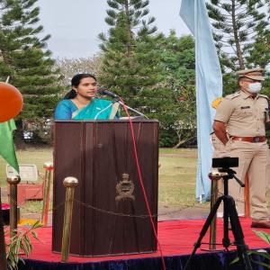 Dr M Beena IAS, Chairperson hoisted the National Flag and addressed the gathering on the occasion of Independence Day