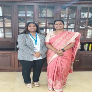 Women at the helm. Reshma Nilofer Visalakshi, the only woman Marine Pilot of India and   Nari Shakti Puraskar awaradee from the Hon'ble President of India - 2019, today called on Dr M Beena IAS, Chairperson, Cochin Port Authority.