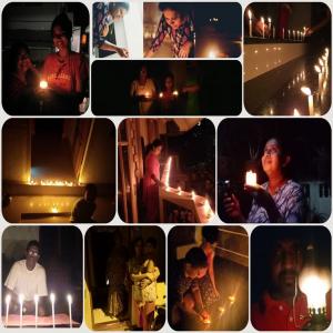 Employees of Cochin Port Trust and their family members wholeheartedly responds to the call by Hon'ble Prime Minister to fight against the darkness of coronavirus by lighting lamps, candles, diyas at their homes on 05.04.2020 at 9 PM